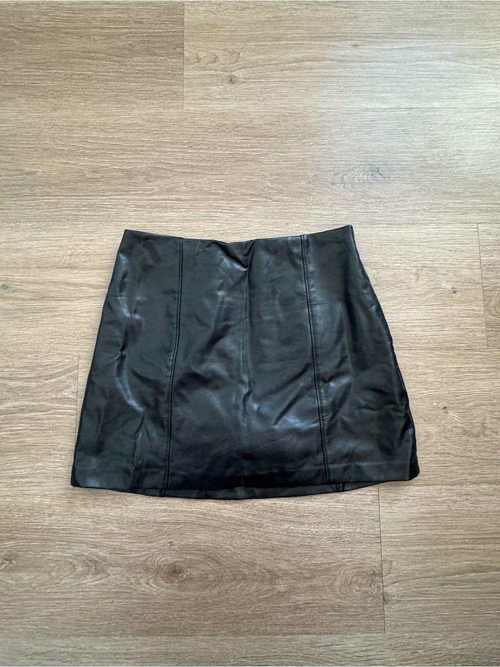 Abercrombie Black Vegan Leather Mini Skirt